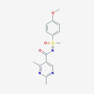 N-[(4-methoxyphenyl)-methyl-oxo-lambda6-sulfanylidene]-2,4-dimethylpyrimidine-5-carboxamide