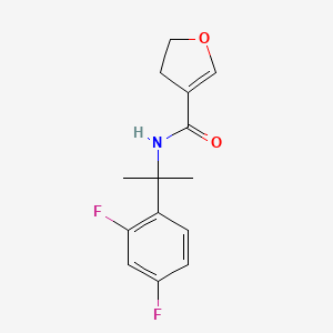 molecular formula C14H15F2NO2 B7409731 N-[2-(2,4-difluorophenyl)propan-2-yl]-2,3-dihydrofuran-4-carboxamide 