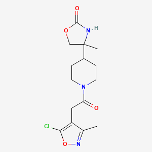 4-[1-[2-(5-Chloro-3-methyl-1,2-oxazol-4-yl)acetyl]piperidin-4-yl]-4-methyl-1,3-oxazolidin-2-one