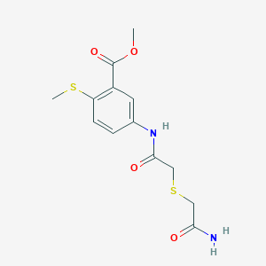 Methyl 5-[[2-(2-amino-2-oxoethyl)sulfanylacetyl]amino]-2-methylsulfanylbenzoate