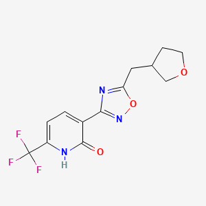 3-[5-(oxolan-3-ylmethyl)-1,2,4-oxadiazol-3-yl]-6-(trifluoromethyl)-1H-pyridin-2-one