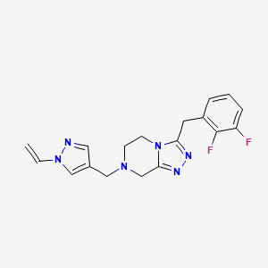 3-[(2,3-difluorophenyl)methyl]-7-[(1-ethenylpyrazol-4-yl)methyl]-6,8-dihydro-5H-[1,2,4]triazolo[4,3-a]pyrazine