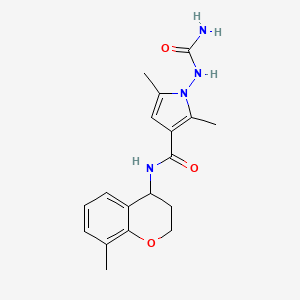 molecular formula C18H22N4O3 B7409785 1-(carbamoylamino)-2,5-dimethyl-N-(8-methyl-3,4-dihydro-2H-chromen-4-yl)pyrrole-3-carboxamide 