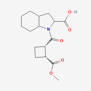 molecular formula C16H23NO5 B7409798 1-[(1S,2R)-2-methoxycarbonylcyclobutanecarbonyl]-2,3,3a,4,5,6,7,7a-octahydroindole-2-carboxylic acid 