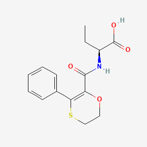 molecular formula C15H17NO4S B7409811 (2S)-2-[(5-phenyl-2,3-dihydro-1,4-oxathiine-6-carbonyl)amino]butanoic acid 