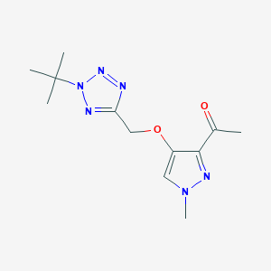 molecular formula C12H18N6O2 B7409820 1-[4-[(2-Tert-butyltetrazol-5-yl)methoxy]-1-methylpyrazol-3-yl]ethanone 