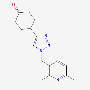 molecular formula C16H20N4O B7409831 4-[1-[(2,6-Dimethylpyridin-3-yl)methyl]triazol-4-yl]cyclohexan-1-one 