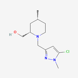 molecular formula C12H20ClN3O B7409835 [(2S,4R)-1-[(5-chloro-1-methylpyrazol-3-yl)methyl]-4-methylpiperidin-2-yl]methanol 