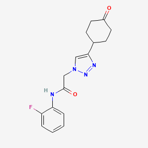 molecular formula C16H17FN4O2 B7409851 N-(2-fluorophenyl)-2-[4-(4-oxocyclohexyl)triazol-1-yl]acetamide 