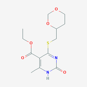 ethyl 4-(1,3-dioxan-4-ylmethylsulfanyl)-6-methyl-2-oxo-1H-pyrimidine-5-carboxylate