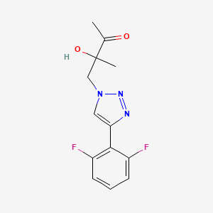 molecular formula C13H13F2N3O2 B7409859 4-[4-(2,6-Difluorophenyl)triazol-1-yl]-3-hydroxy-3-methylbutan-2-one 