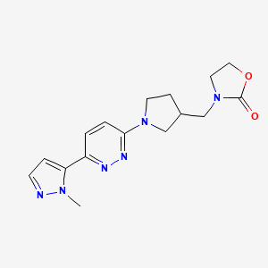 3-[[1-[6-(2-Methylpyrazol-3-yl)pyridazin-3-yl]pyrrolidin-3-yl]methyl]-1,3-oxazolidin-2-one