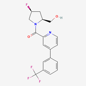 molecular formula C18H16F4N2O2 B7409919 [(2S,4S)-4-fluoro-2-(hydroxymethyl)pyrrolidin-1-yl]-[4-[3-(trifluoromethyl)phenyl]pyridin-2-yl]methanone 