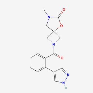 7-methyl-2-[2-(1H-pyrazol-4-yl)benzoyl]-5-oxa-2,7-diazaspiro[3.4]octan-6-one