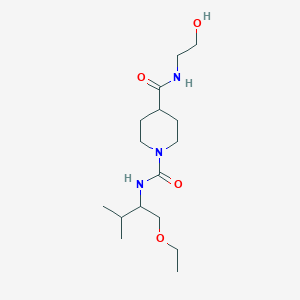 1-N-(1-ethoxy-3-methylbutan-2-yl)-4-N-(2-hydroxyethyl)piperidine-1,4-dicarboxamide