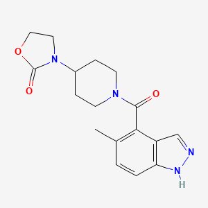 molecular formula C17H20N4O3 B7409938 3-[1-(5-methyl-1H-indazole-4-carbonyl)piperidin-4-yl]-1,3-oxazolidin-2-one 