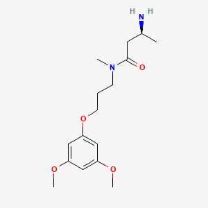 molecular formula C16H26N2O4 B7409949 (3S)-3-amino-N-[3-(3,5-dimethoxyphenoxy)propyl]-N-methylbutanamide 