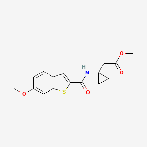 molecular formula C16H17NO4S B7409990 Methyl 2-[1-[(6-methoxy-1-benzothiophene-2-carbonyl)amino]cyclopropyl]acetate 