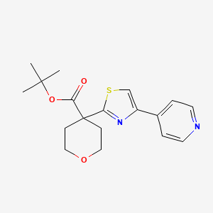 molecular formula C18H22N2O3S B7410011 Tert-butyl 4-(4-pyridin-4-yl-1,3-thiazol-2-yl)oxane-4-carboxylate 