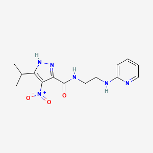 4-nitro-5-propan-2-yl-N-[2-(pyridin-2-ylamino)ethyl]-1H-pyrazole-3-carboxamide