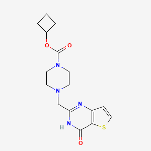 cyclobutyl 4-[(4-oxo-3H-thieno[3,2-d]pyrimidin-2-yl)methyl]piperazine-1-carboxylate