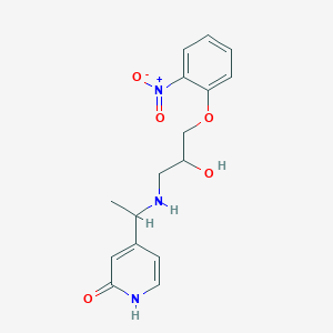 molecular formula C16H19N3O5 B7410072 4-[1-[[2-hydroxy-3-(2-nitrophenoxy)propyl]amino]ethyl]-1H-pyridin-2-one 