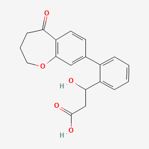 molecular formula C19H18O5 B7410088 3-hydroxy-3-[2-(5-oxo-3,4-dihydro-2H-1-benzoxepin-8-yl)phenyl]propanoic acid 