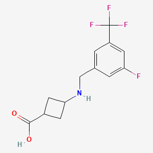 molecular formula C13H13F4NO2 B7410093 3-[[3-Fluoro-5-(trifluoromethyl)phenyl]methylamino]cyclobutane-1-carboxylic acid 