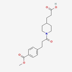 3-[1-[3-(4-Methoxycarbonylphenyl)propanoyl]piperidin-4-yl]propanoic acid