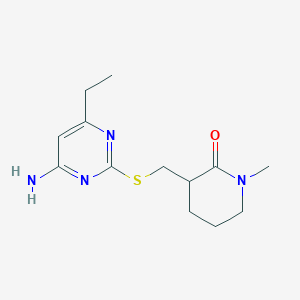 3-[(4-Amino-6-ethylpyrimidin-2-yl)sulfanylmethyl]-1-methylpiperidin-2-one