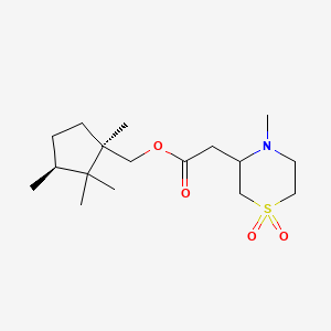 molecular formula C17H31NO4S B7410124 [(1R,3S)-1,2,2,3-tetramethylcyclopentyl]methyl 2-(4-methyl-1,1-dioxo-1,4-thiazinan-3-yl)acetate 