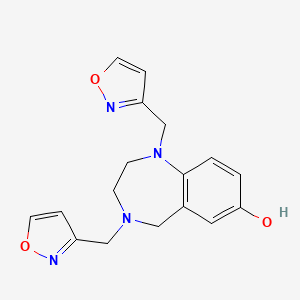 molecular formula C17H18N4O3 B7410130 1,4-bis(1,2-oxazol-3-ylmethyl)-3,5-dihydro-2H-1,4-benzodiazepin-7-ol 