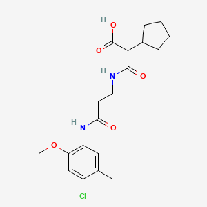 3-[[3-(4-Chloro-2-methoxy-5-methylanilino)-3-oxopropyl]amino]-2-cyclopentyl-3-oxopropanoic acid