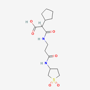 molecular formula C15H24N2O6S B7410139 2-Cyclopentyl-3-[[3-[(1,1-dioxothiolan-3-yl)amino]-3-oxopropyl]amino]-3-oxopropanoic acid 