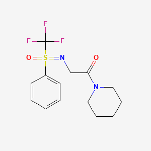 2-[[Oxo-phenyl-(trifluoromethyl)-lambda6-sulfanylidene]amino]-1-piperidin-1-ylethanone