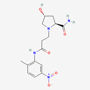 (2S,4R)-4-hydroxy-1-[3-(2-methyl-5-nitroanilino)-3-oxopropyl]pyrrolidine-2-carboxamide