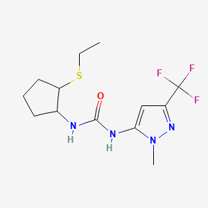 1-(2-Ethylsulfanylcyclopentyl)-3-[2-methyl-5-(trifluoromethyl)pyrazol-3-yl]urea