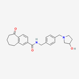 N-[[4-[(3-hydroxypyrrolidin-1-yl)methyl]phenyl]methyl]-5-oxo-6,7,8,9-tetrahydrobenzo[7]annulene-2-carboxamide