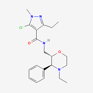 5-chloro-3-ethyl-N-[[(2S,3S)-4-ethyl-3-phenylmorpholin-2-yl]methyl]-1-methylpyrazole-4-carboxamide