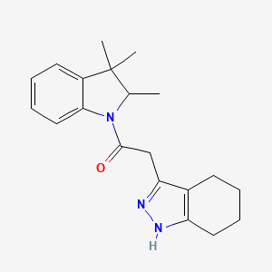 molecular formula C20H25N3O B7410201 2-(4,5,6,7-tetrahydro-1H-indazol-3-yl)-1-(2,3,3-trimethyl-2H-indol-1-yl)ethanone 