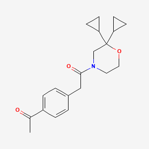 molecular formula C20H25NO3 B7410217 2-(4-Acetylphenyl)-1-(2,2-dicyclopropylmorpholin-4-yl)ethanone 