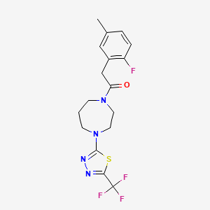 2-(2-Fluoro-5-methylphenyl)-1-[4-[5-(trifluoromethyl)-1,3,4-thiadiazol-2-yl]-1,4-diazepan-1-yl]ethanone