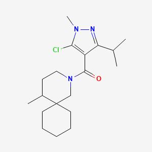 molecular formula C19H30ClN3O B7410244 (5-Chloro-1-methyl-3-propan-2-ylpyrazol-4-yl)-(5-methyl-2-azaspiro[5.5]undecan-2-yl)methanone 