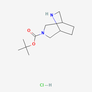 molecular formula C12H23ClN2O2 B7410272 Tert-butyl 3,6-diazabicyclo[3.2.2]nonane-3-carboxylate hydrochloride 