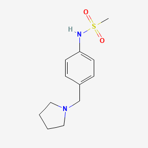 molecular formula C12H18N2O2S B7410294 N-[4-(pyrrolidin-1-ylmethyl)phenyl]methanesulfonamide 