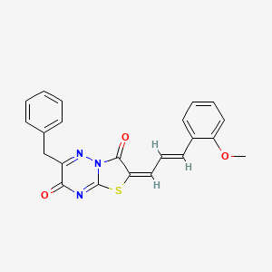 (2E)-6-benzyl-2-[(E)-3-(2-methoxyphenyl)prop-2-enylidene]-[1,3]thiazolo[3,2-b][1,2,4]triazine-3,7-dione