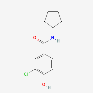 molecular formula C12H14ClNO2 B7410327 3-chloro-N-cyclopentyl-4-hydroxybenzamide 