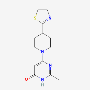 molecular formula C13H16N4OS B7410343 2-methyl-4-[4-(1,3-thiazol-2-yl)piperidin-1-yl]-1H-pyrimidin-6-one 