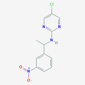 molecular formula C12H11ClN4O2 B7410362 5-chloro-N-[1-(3-nitrophenyl)ethyl]pyrimidin-2-amine 