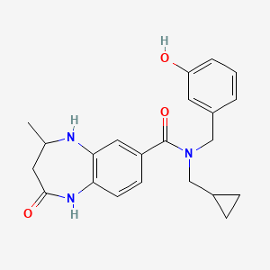 N-(cyclopropylmethyl)-N-[(3-hydroxyphenyl)methyl]-4-methyl-2-oxo-1,3,4,5-tetrahydro-1,5-benzodiazepine-7-carboxamide